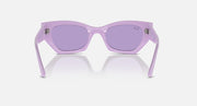 Lilac Ray-Ban Zena sunglasses with purple lenses, straight front profile