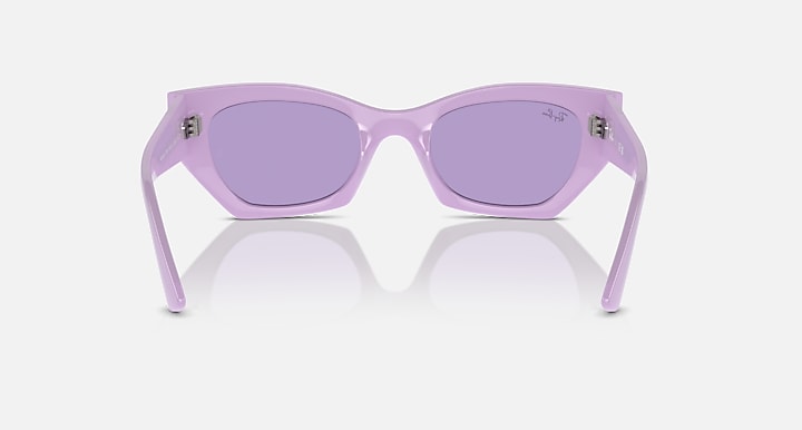 Lilac Ray-Ban Zena sunglasses with purple lenses, straight front profile