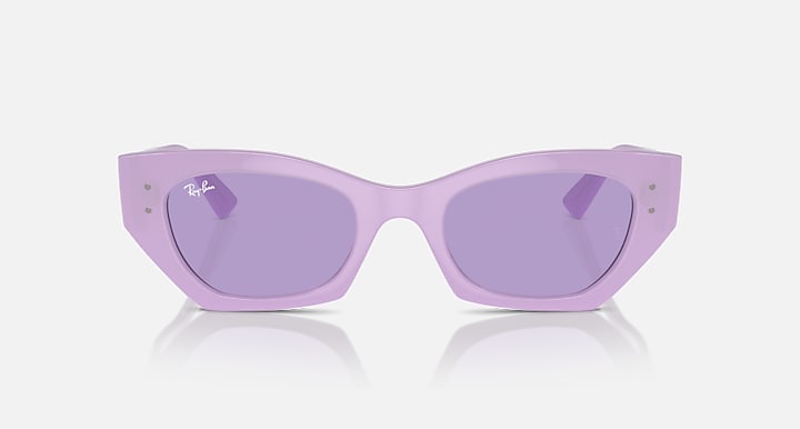 Lilac Ray-Ban Zena sunglasses with purple gradient lenses, front view