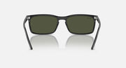 Ray-Ban RB4435 sunglasses front view with dark green lenses and black frame