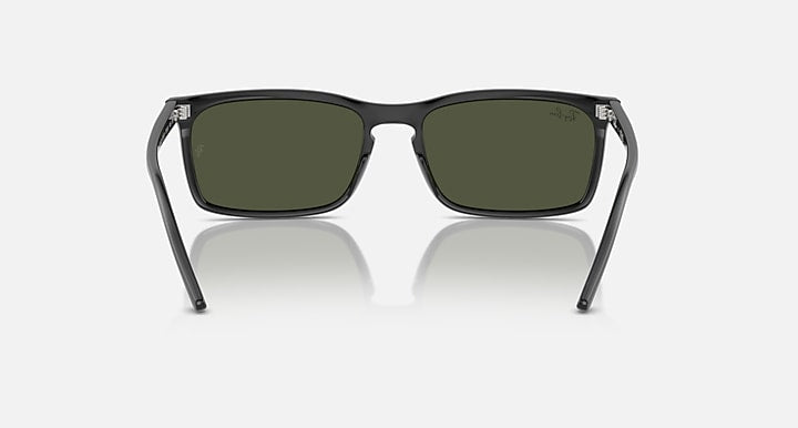 Ray-Ban RB4435 sunglasses front view with dark green lenses and black frame