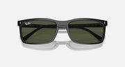 Ray-Ban RB4435 sunglasses top view with dark green lenses and black frame