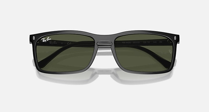 Ray-Ban RB4435 sunglasses top view with dark green lenses and black frame