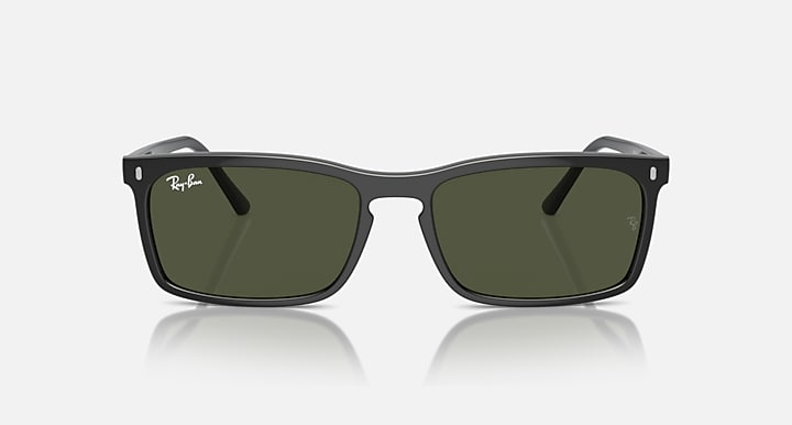 Ray-Ban RB4435 front view sunglasses with dark green lenses and black frames