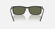 Ray-Ban RB4435 sunglasses straight-on view with dark green lenses and gray-black frame