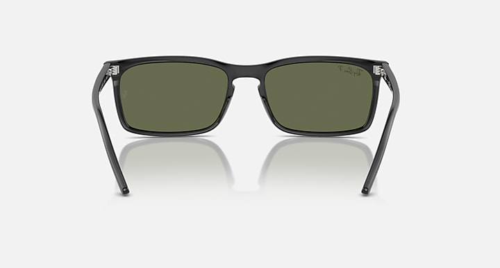 Ray-Ban RB4435 sunglasses straight-on view with dark green lenses and gray-black frame