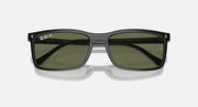 Ray-Ban RB4435 sunglasses front view with dark green lenses and black frame bridge