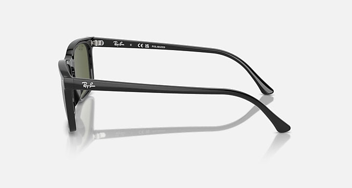 Ray-Ban RB4435 side view sunglasses with dark green lenses and black frame