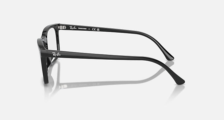 Ray-Ban RB4435 sunglasses, black frame side profile with clear lens