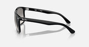 Ray-Ban black sunglasses, side profile with gray lenses
