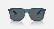 Ray-Ban Boyfriend Two RB4547F sunglasses, square lenses, teal frame