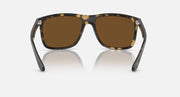 Ray-Ban Boyfriend Two RB4547F sunglasses, front view with brown lenses and tortoise frame