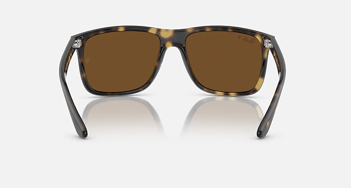 Ray-Ban Boyfriend Two RB4547F sunglasses, front view with brown lenses and tortoise frame