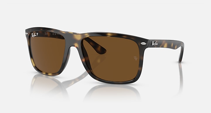 Ray-Ban Boyfriend Two RB4547F sunglasses with brown lenses and Havana tortoise frame