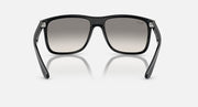 Ray-Ban Boyfriend sunglasses, front view, black frame with grey tinted lenses