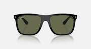 Ray-Ban Boyfriend sunglasses, front view, black frame with olive green lenses