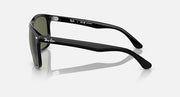 Ray-Ban Boyfriend sunglasses, side view, black frame with olive green polarized lenses