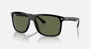 Ray-Ban Boyfriend sunglasses with black frame and olive green polarized lenses