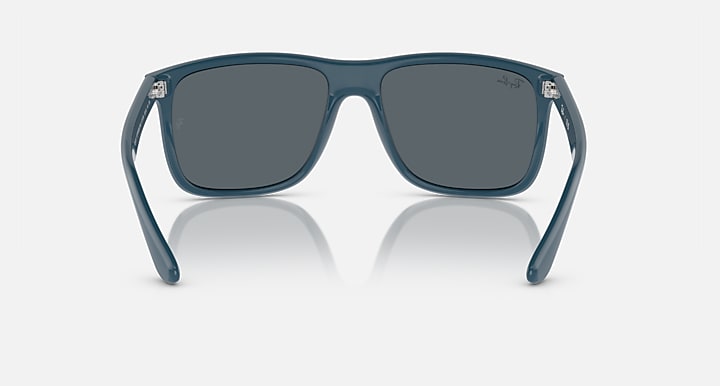 Ray-Ban Boyfriend Two sunglasses, front view, teal frame with dark gray lenses