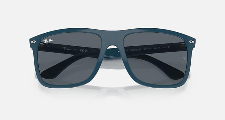 Ray-Ban Boyfriend Two sunglasses with teal frame and dark smoke lenses