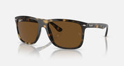 Ray-Ban Boyfriend Two sunglasses, side angle, havana frame with brown lenses