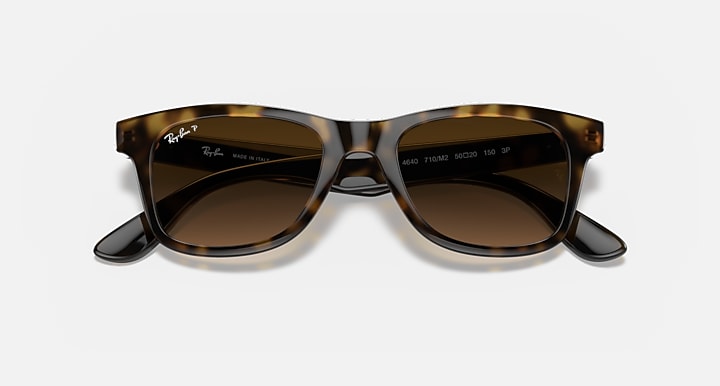 Ray-Ban RB4640 sunglasses, close-up front, tortoise frame, brown-tinted lenses