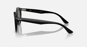 Ray-Ban sunglasses side profile with dark frame and green-tinted lens