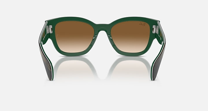 Ray-Ban Jorge RB7681S sunglasses with green frame and brown gradient lenses