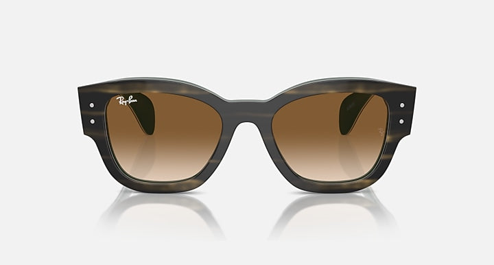 Ray-Ban Jorge RB7681S sunglasses with dark havana frame and amber tinted lenses
