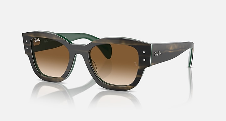 Ray-Ban Jorge RB7681S sunglasses with dark green frame and brown gradient lenses