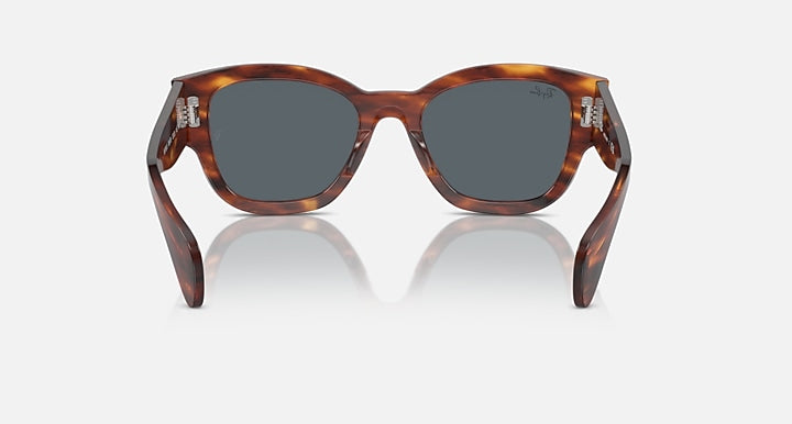 Havana tortoise sunglasses with dark grey lenses and sculpted nose bridge