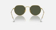 Round green sunglasses with gold metal frame and dark green lenses