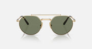 Ray-Ban Jack II Titanium round sunglasses, gold frame with green lenses and bridge