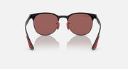 Ray-Ban sunglasses with dark round lenses and split brow bar detail