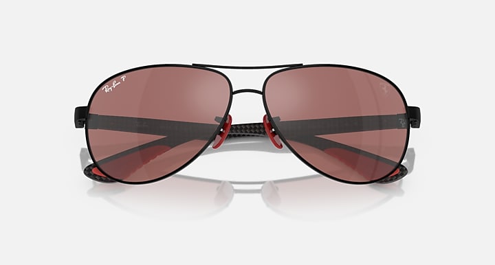 Ray-Ban aviator sunglasses, rose-pink gradient lenses with dark metal accents