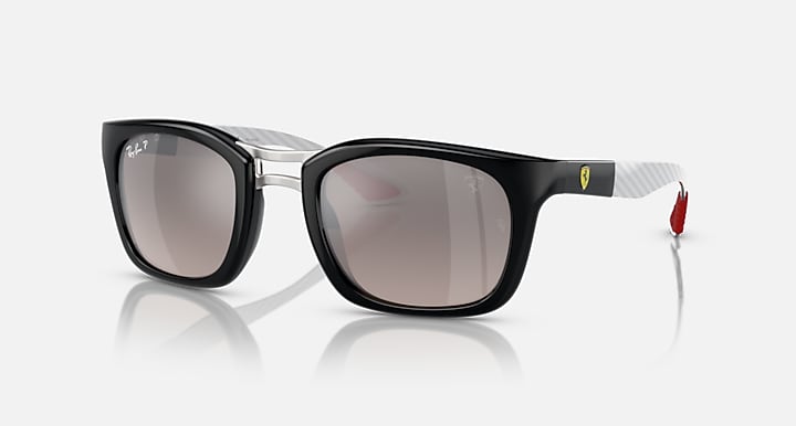 Ray-Ban RB8362M sunglasses with black frame and brown gradient square lenses