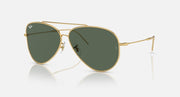 Ray-Ban aviator reverse sunglasses with gold frame and dark green lenses