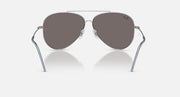 Ray-Ban aviator reverse sunglasses with silver frame and dark brown mirrored lenses