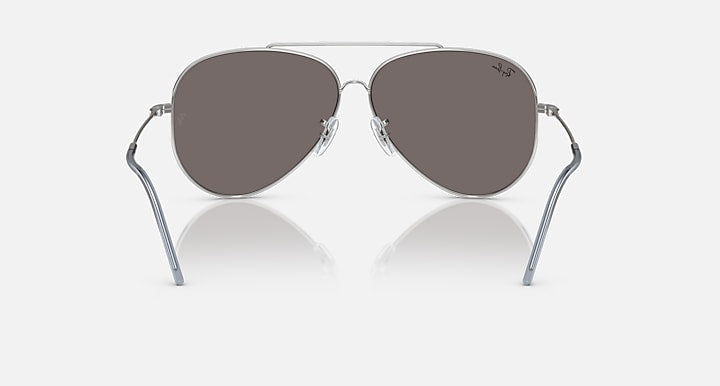 Ray-Ban aviator reverse sunglasses with silver frame and dark brown mirrored lenses