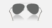 Ray-Ban aviator reverse sunglasses with silver frame and dark gray mirrored lenses