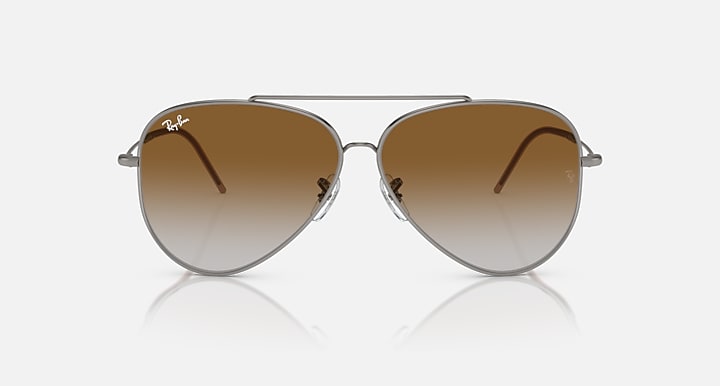 Ray-Ban aviator reverse sunglasses, gold frame, brown gradient mirrored lenses