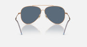 Ray-Ban aviator reverse sunglasses with rose-gold frame and gray-blue lenses