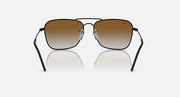 Ray-Ban Caravan Reverse sunglasses front view with dark frame and brown gradient lenses