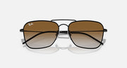 Ray-Ban Caravan Reverse sunglasses with black outline and brown gradient lenses