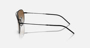 Ray-Ban Caravan Reverse sunglasses side view with dark metal frame and temple