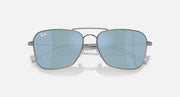 Ray-Ban Caravan Reverse sunglasses with light frame and blue reflective lenses