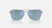 Ray-Ban Caravan Reverse sunglasses front view with light frame and blue lenses