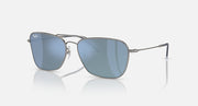 Ray-Ban Caravan Reverse sunglasses with silver frame and blue tinted lenses