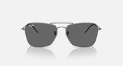 Ray-Ban Caravan Reverse sunglasses with dark grey lenses and gunmetal frame, angled front.