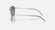Ray-Ban Caravan Reverse sunglasses side view with gunmetal metal frame and dark lenses.
